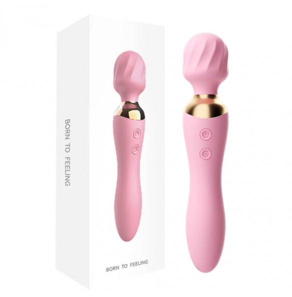 MizzZee - Dual-Head Vibrators Wand (Chargeable - Pink)